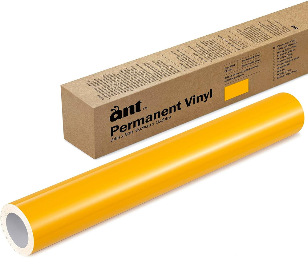 ANT Yellow, 24" x 50’, Permanent Vinyl Roll, Adhesive Vinyl Roll, for DI...