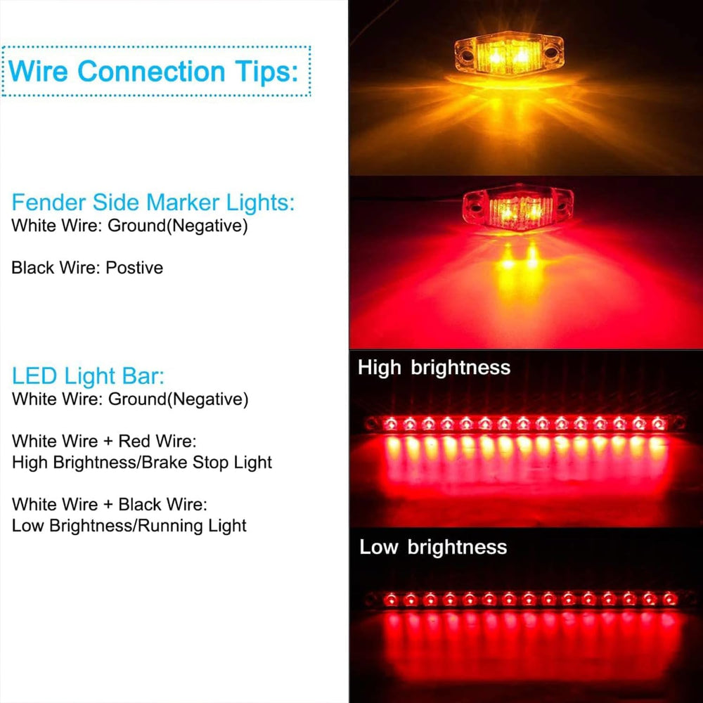 LIMICAR Trailer Light Kit with 15-LED Light Bar 6 Marker Lights