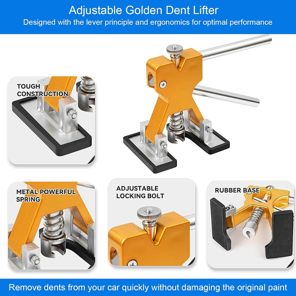 59PCS Dent Puller Kit, Paintless Dent Repair Kit with Bridge Puller