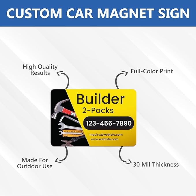 Custom Car Magnet Signs for Businesses 2 pk