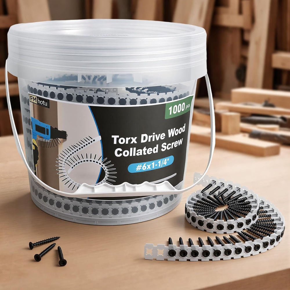 #8x1-3/4 Collated Drywall Screws, 1000PCS Wood Screws with Torx Drive