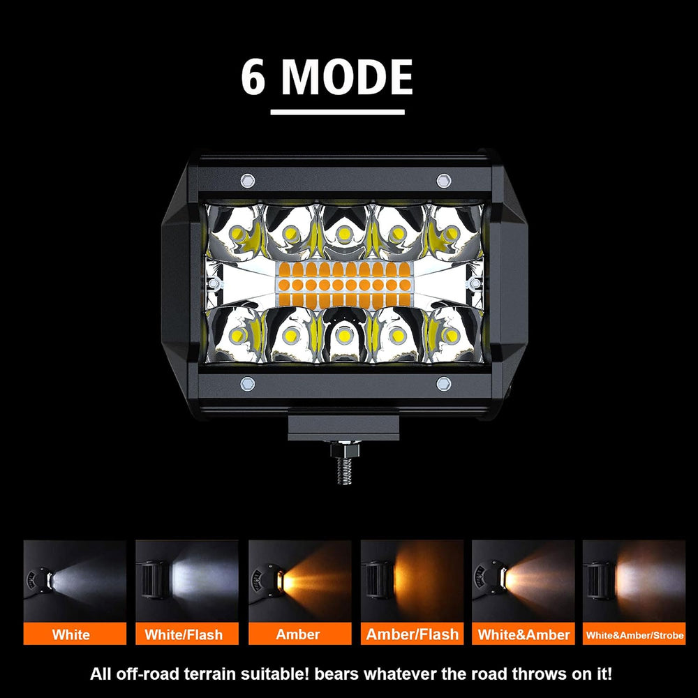 Curved 288W 50Inch LED Light Bar 3-Row 2x4inch Strobe Pods