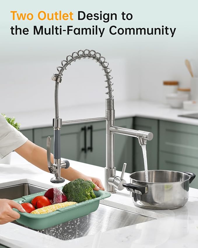 Fapully Commercial Pull Down Kitchen Sink Faucet