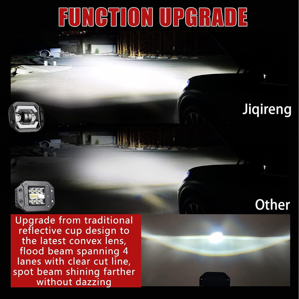 Flush Mount LED Pods with DRL, 2pcs 5Inch 80W Driving Lights Spot Flood Combo...