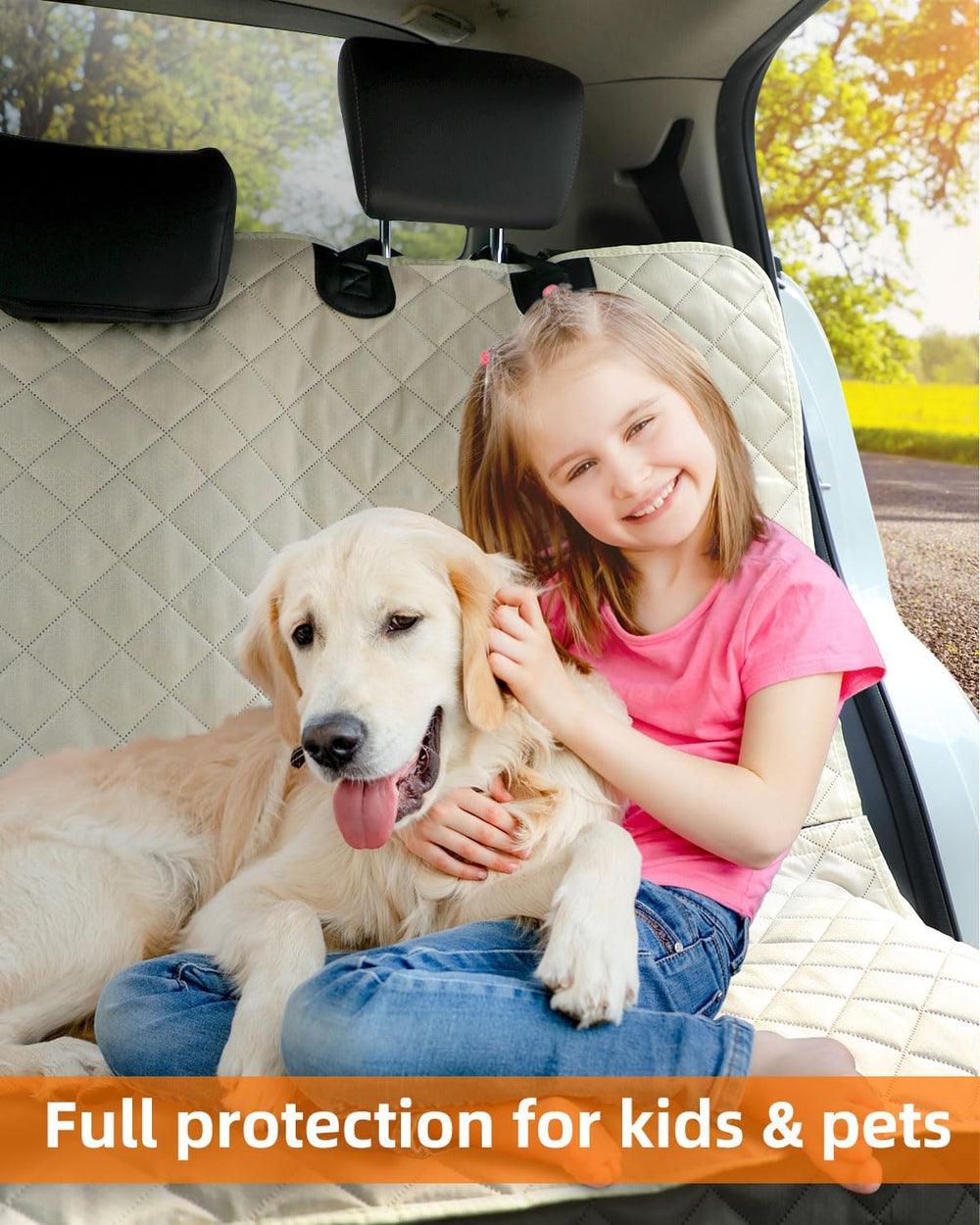 Waterproof Scratchproof Pet Bench Seat Covers for Cars, SUVs