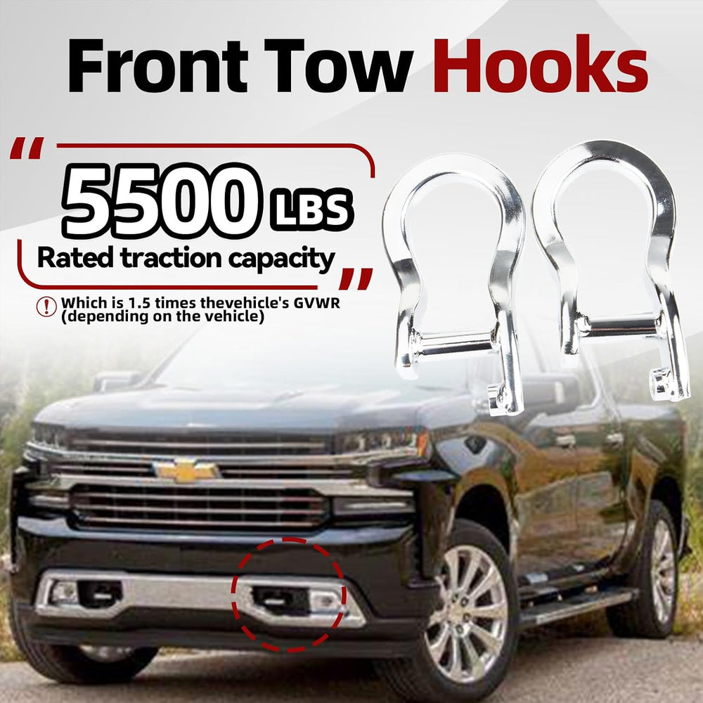 MITZONE Front Tow Hooks Compatible with 2019-2022 Chevy Silverado 1500 Front ...