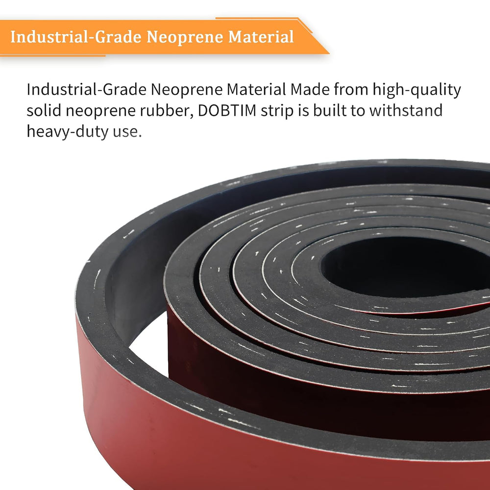 Adhesive Solid Neoprene Reinforced Rubber Strips with Cloth Insert, 1/2 Inch ...