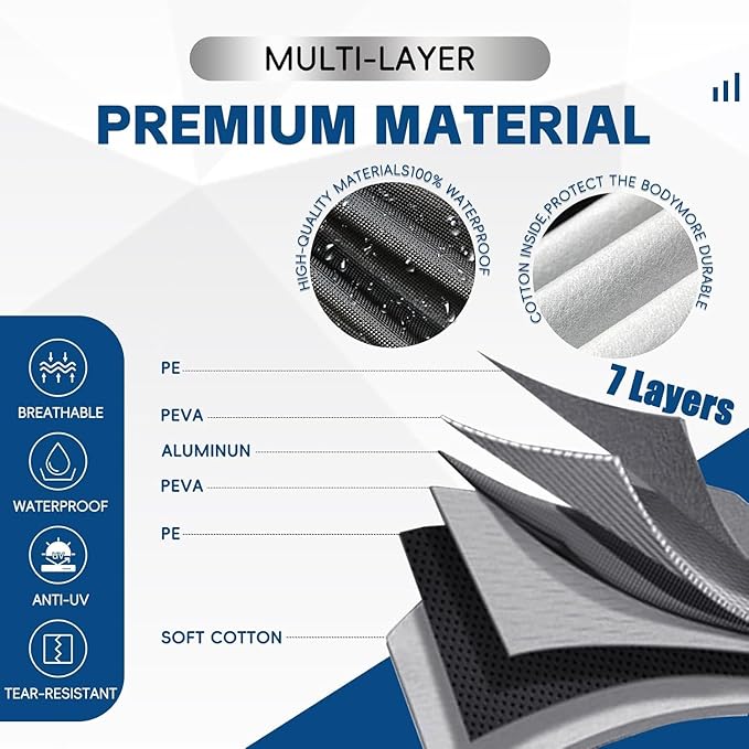 KouKou Truck Cover Waterproof All Weather, 7 Layers Heavy Duty Pickup Cover