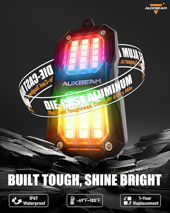 Auxbeam 2-Pod Dynamic Color Changing RGB LED Rock Lights
