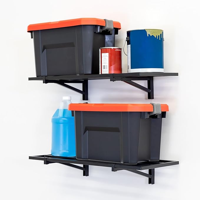 StoreYourBoard 2-Pack Heavy Duty Wall Shelves – Wall-Mounted Garage Storage