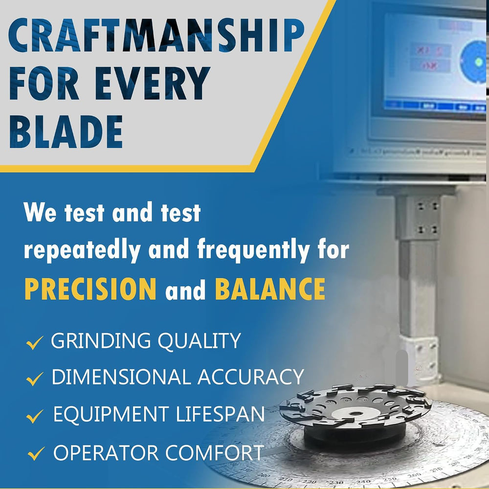7" PCD Grinding Wheel for Epoxy, Glue, Mastic Removal, 6 PCD Segments