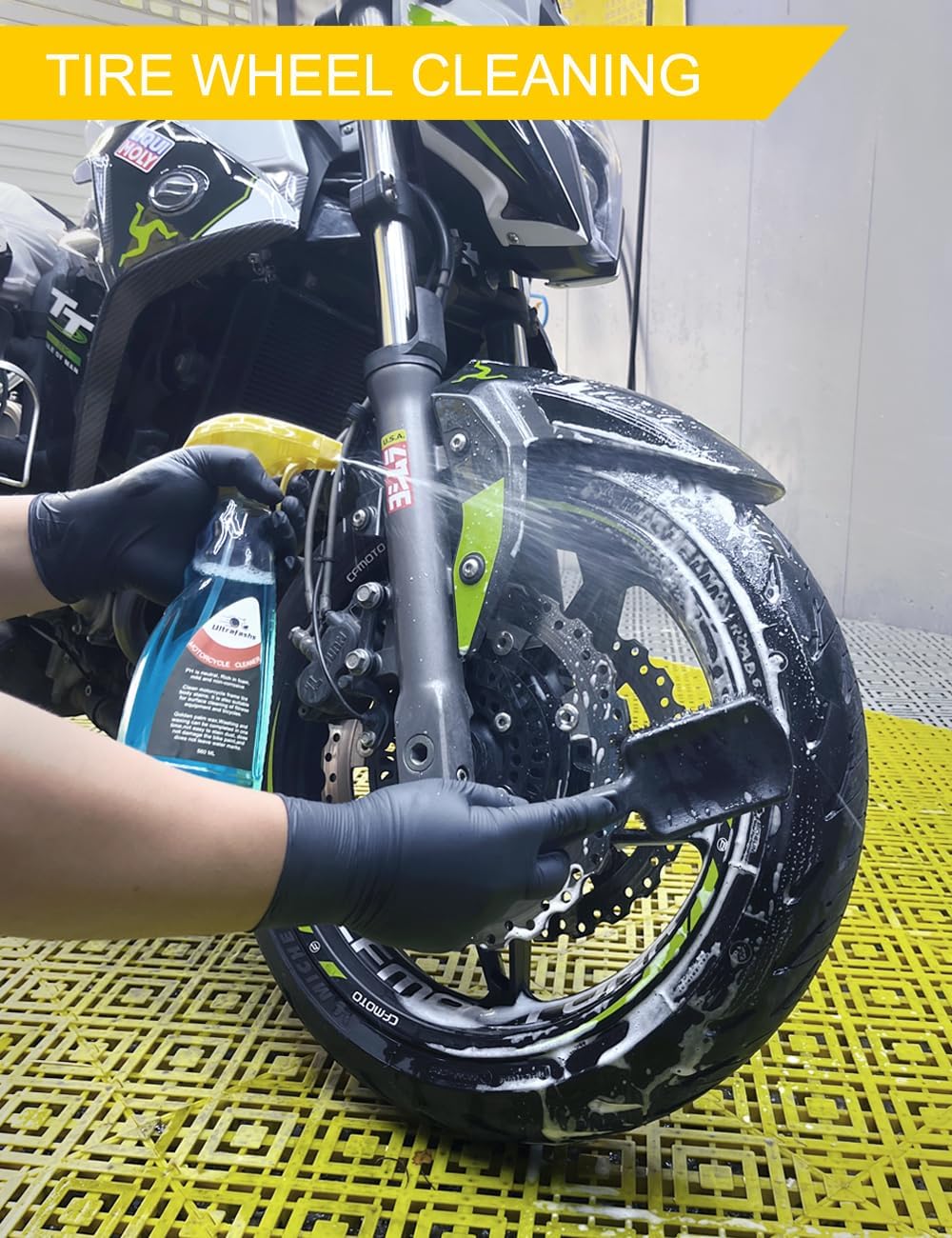 Motorcycle Cleaning Kit, 10-Piece Wash & Chain Care Set with 19 oz Cleane...
