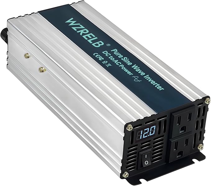 WZRELB 800W Pure Sine Wave Inverter 12V DC to 110V 120V AC Power Converter