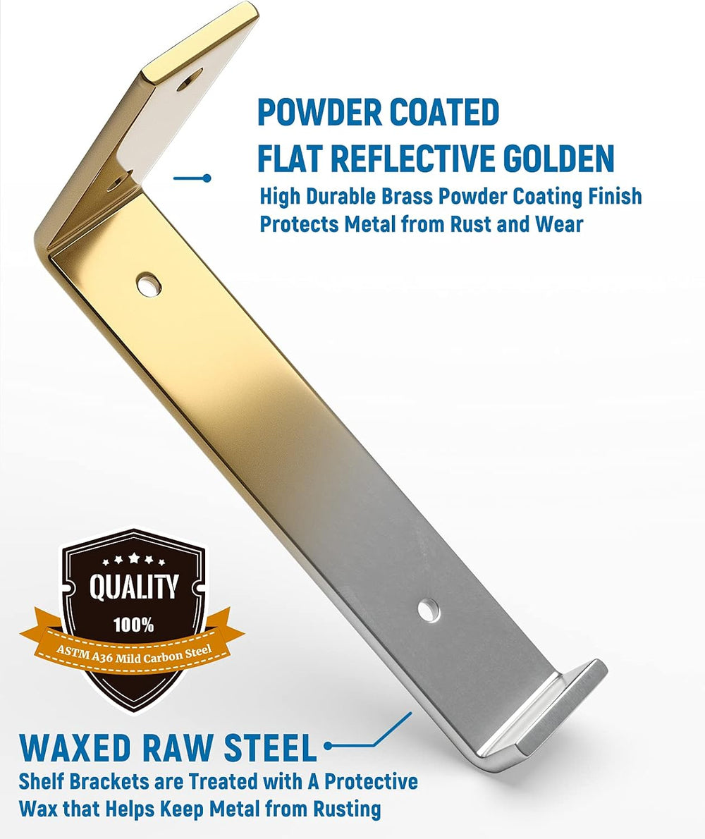 LEOPO 8 inch Shelf Bracket for DIY Floating Shelf, 1/5 inch Thick Heavy Duty ...