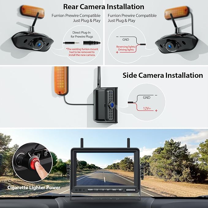 4 Cameras Wireless RV Backup System