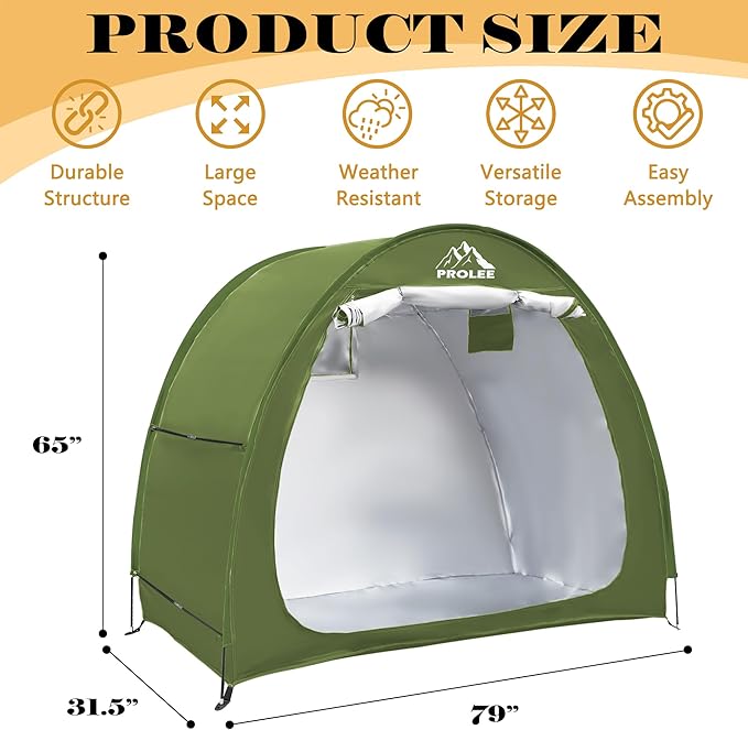 Prolee Bike Shed 6.6FT Waterproof 210D Oxford Fabric, Bike Storage