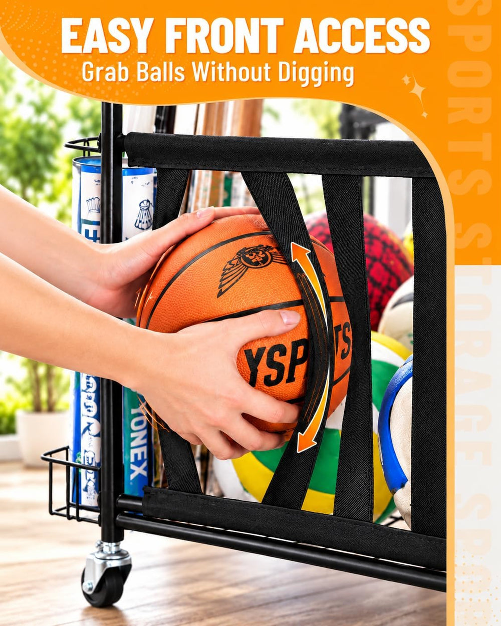 Sports Equipment Storage for Garage, Ball Storage Organizer