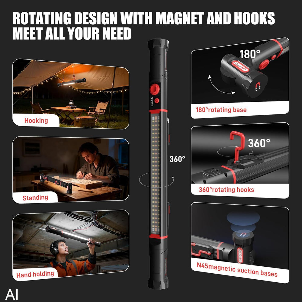 YouTeMei Under Hood Work Light Bar, Ultra Long Size Magnetic Work Light with ...