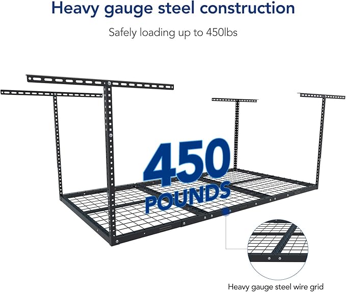 FLEXIMOUNTS 3x6 Overhead Garage Storage Adjustable Ceiling Rack 72" Leng...