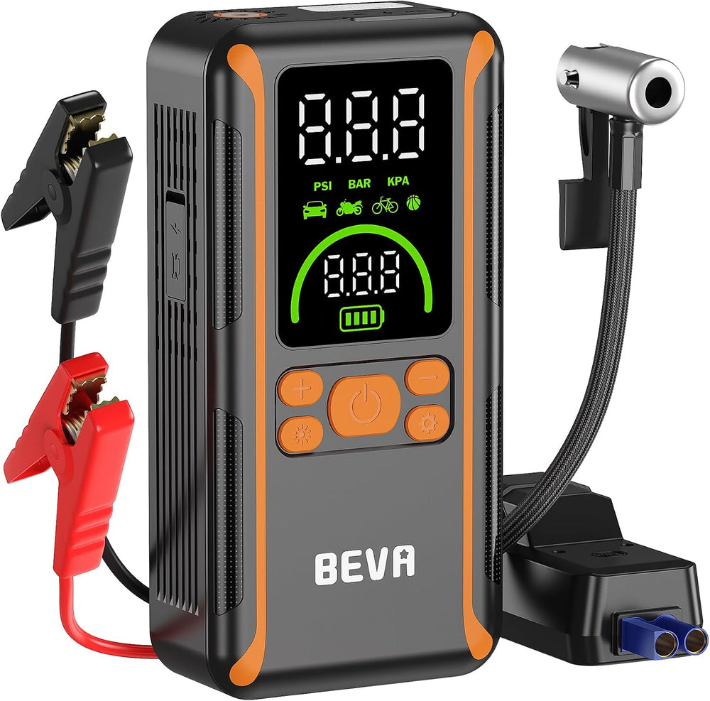 BEVA CAP11A Jump Starter with Air Compressor, 150PSI Tire Inflator