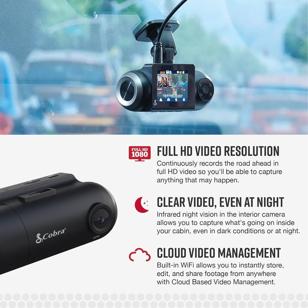 Cobra RAD 700i Radar Detector & SC 201 Smart Dash Cam Bundle