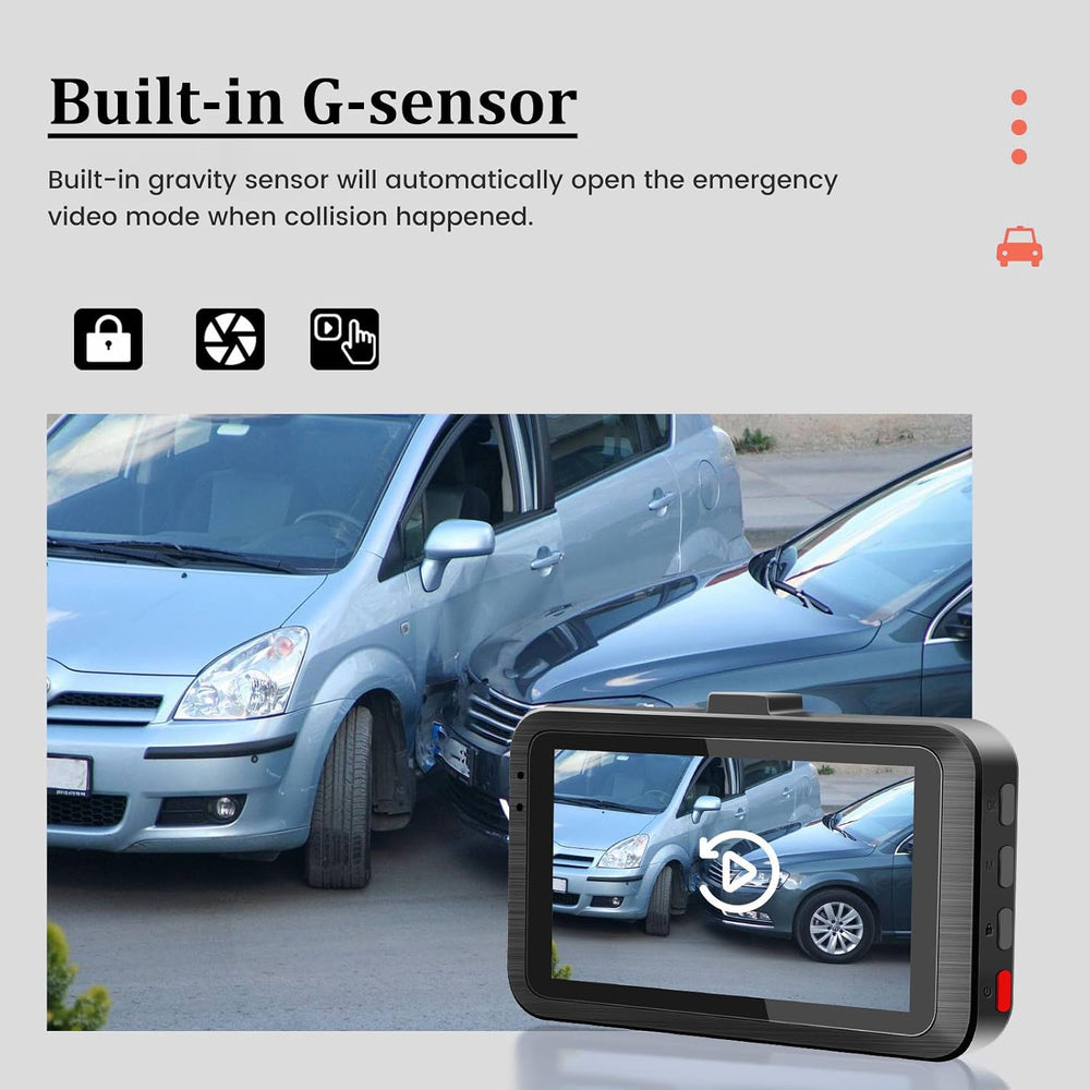 Dash Camera for Car - 3 Inch 1080P IPS Touchscreen Car Camera - G-Sensor/Loop...