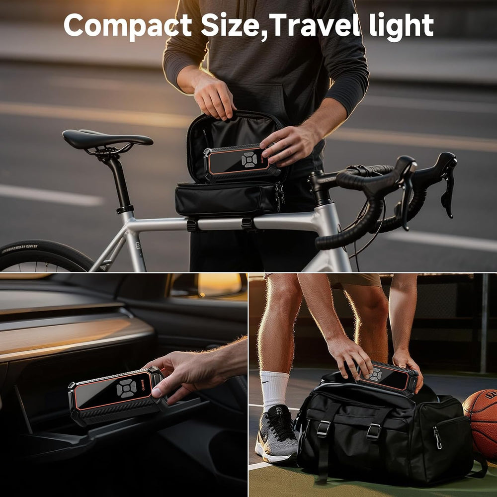 OlarHike Tire Inflator Portable Air Compressor,Dual Power-3*3000mAh &12V DC
