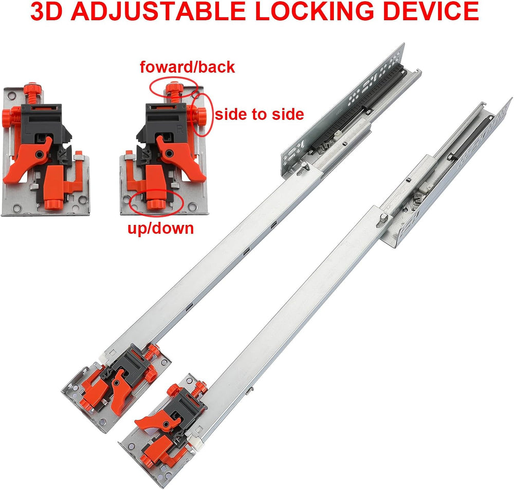 6 Pair of 24 Inch Undermount Soft Close Drawer Slides