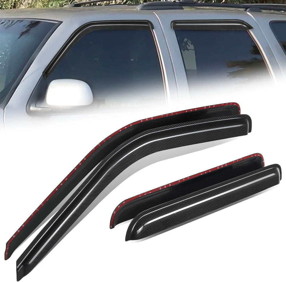 Auto Dynasty 4PCS Carbon Fiber Pattern Window Visors Compatible