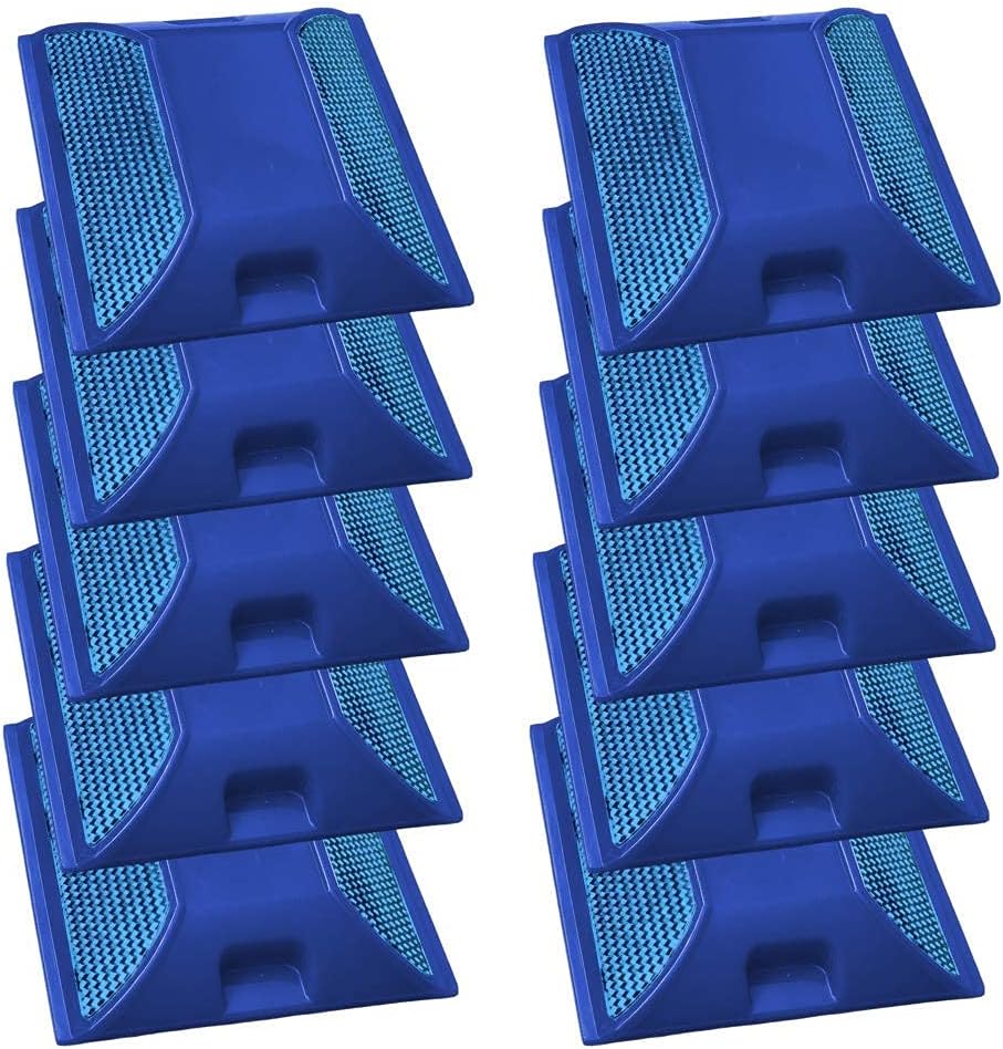 Merhoff & Larkin 10 Blue Road Reflectors +10 Adhesive Pads, Easy Install