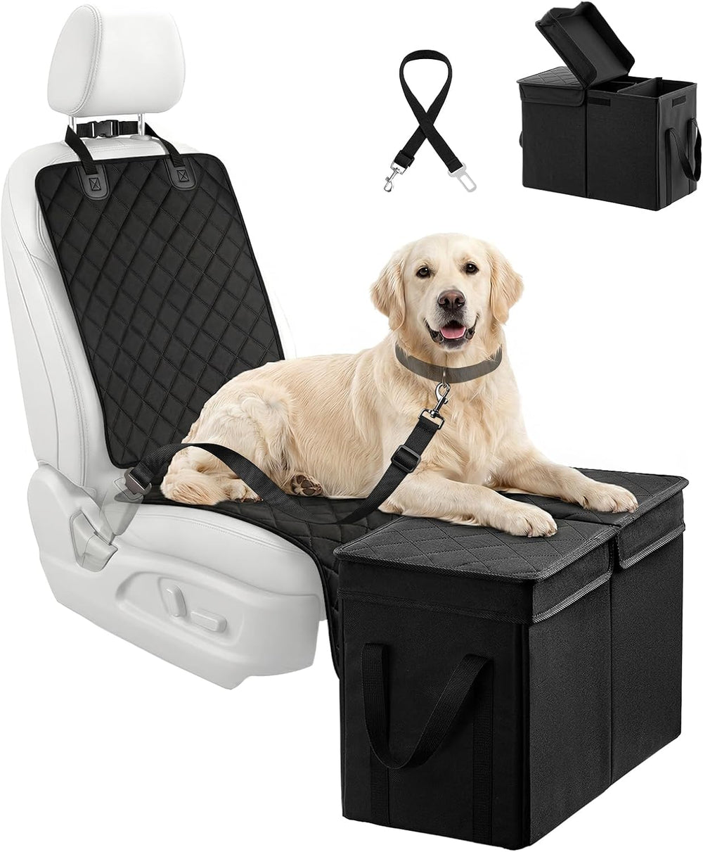 Dog Car Seat Extender with Seat Cover, Front & Back Seat Extender with St...