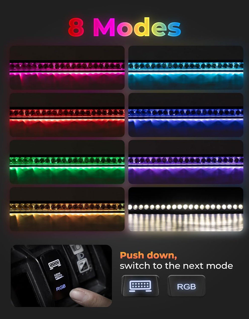 KEMIMOTO 50" LED Light Bar Compatible with Can-Am Maverick X3 2017+
