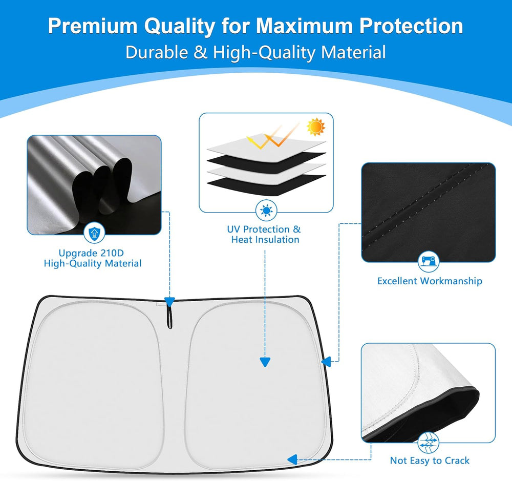 Front Windshield & Side Window Sun Shade for 1992-2025 Fo-rd E-Series E-150 E...