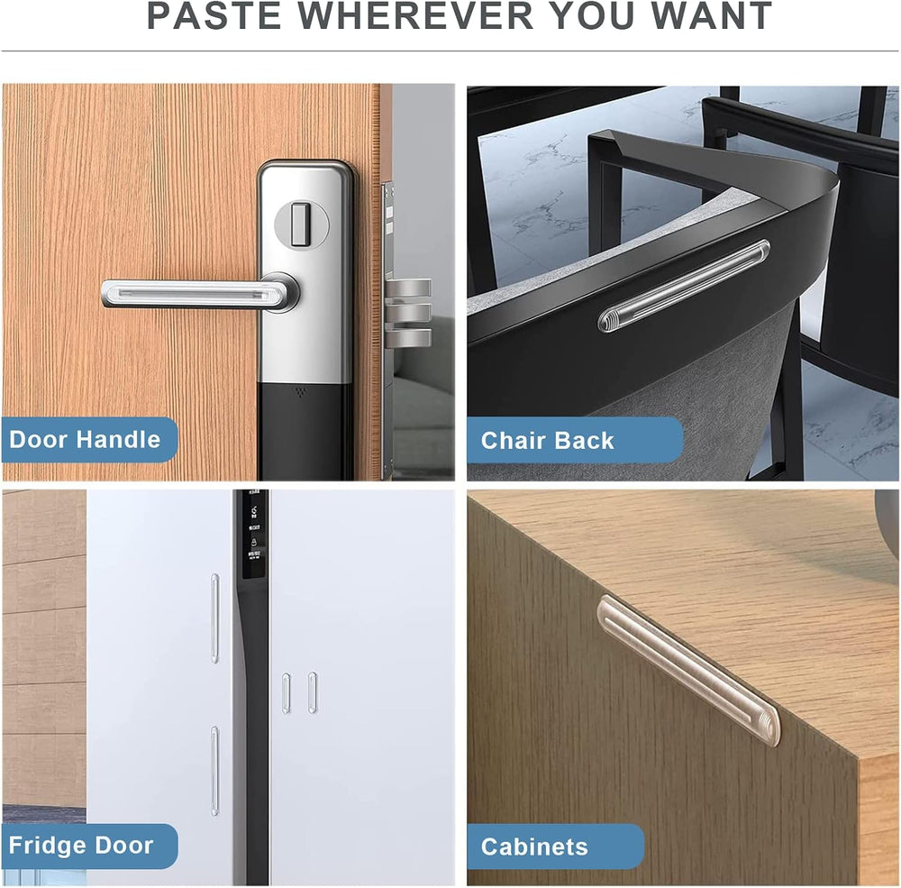 Clear Furniture Bumpers, Adhesive Wall Pads, 50 Long