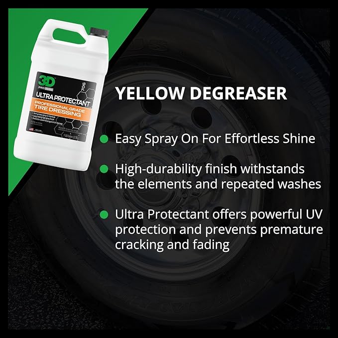 3D Ultra Protectant Tire Shine Spray – Water-Based High Gloss Tire Dressing |