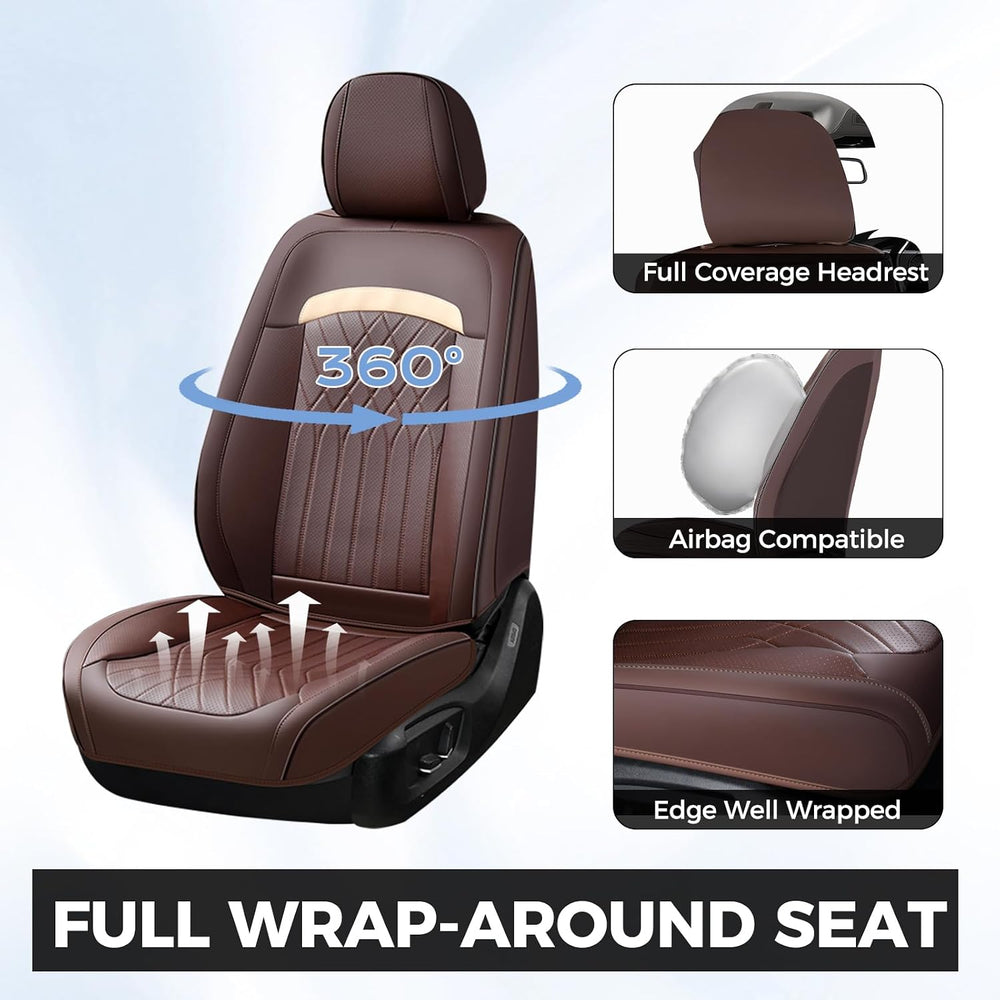 Front Car Seat Covers, Leather Seat Covers for Cars, Car Seat Protector Water...