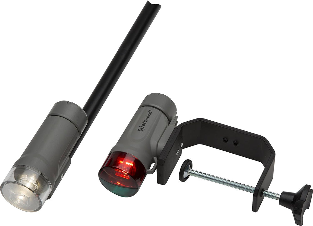 attwood 14190-7 Water-Resistant Portable Clamp-On LED Light Kit with Marine G...