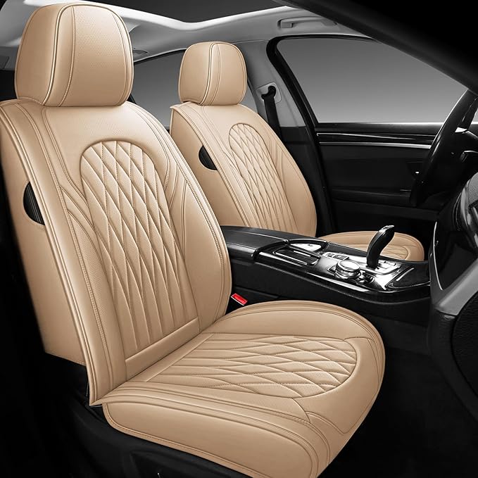 WELLDO Car Seat Covers Full Set, Leather Seat Covers