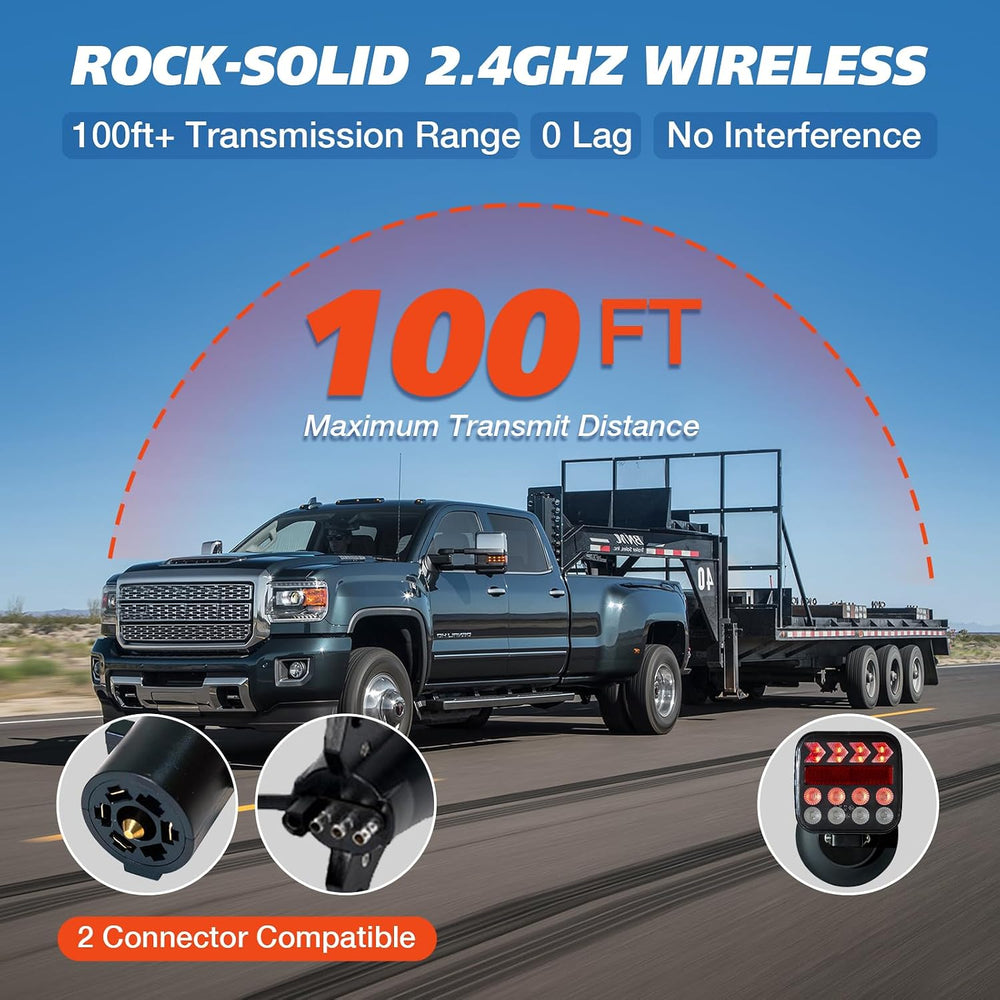 Wireless Trailer Lights with Strobe Mode, Magnetic Tow Tail Light