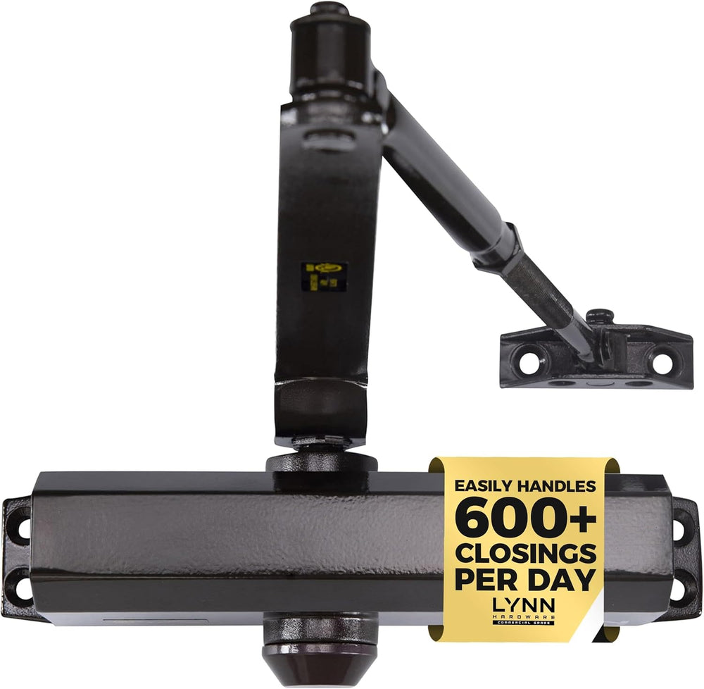 LYNN HARDWARE Medium Duty Automatic Door Closer - Durable Cast Aluminum