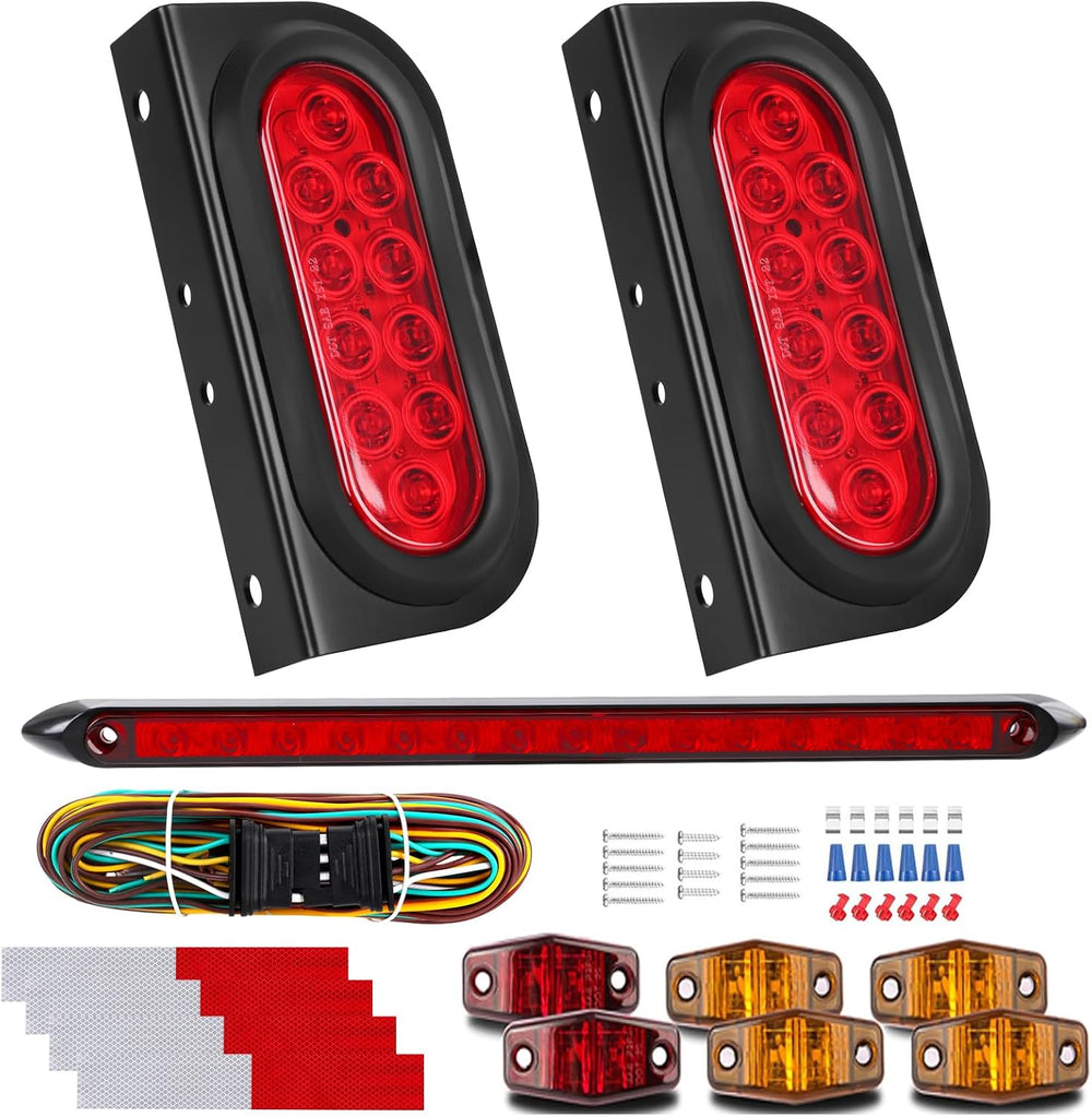 LIMICAR Trailer Lights Kit with 13.7-Inch Light Bar and 6 Marker Lights