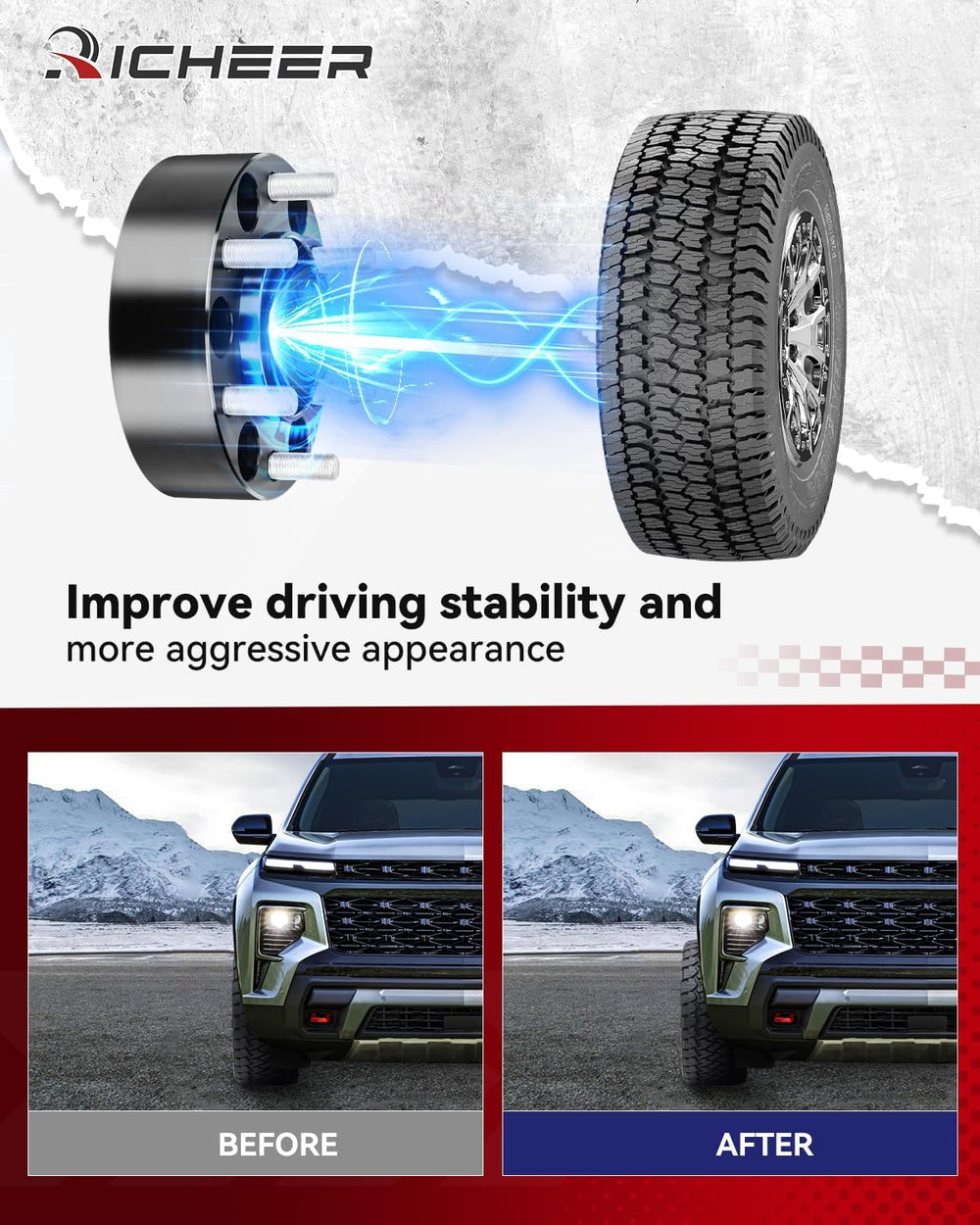 Richeer 2 inch 6x5.5 Hub Centric Wheel Spacers for 2024+ Tacoma Tundra Sequoi...