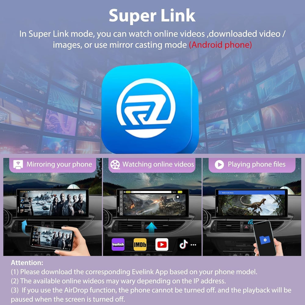 Carpuride Wireless Carplay & Android Auto with Dash Cam