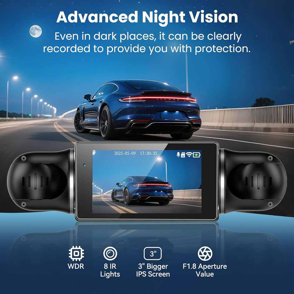 360°View 4 Channel Dash Cam, 4K+1080P Front and Rear Inside Left Right, Dash ...