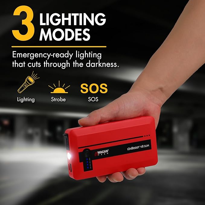 Wagan EL7601 iOnBoost V8 Slim Jump Starter 1200A Peak 12V Portable Lithium Car
