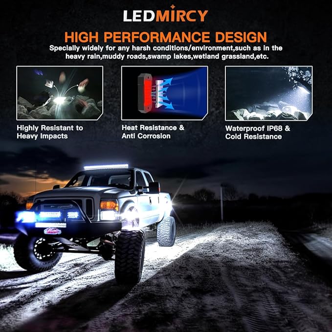 R4 Pure White LED Rock Lights Kit