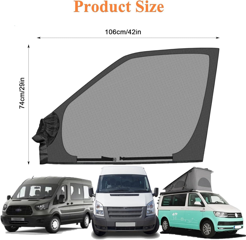 Magnetic Van Window Bug Screens, 2pcs Universal Caravan Front Door Bug Screen...