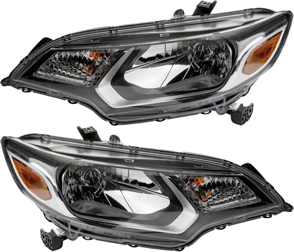 TRQ 2 Piece Headlight Assembly Set Driver & Passenger Side