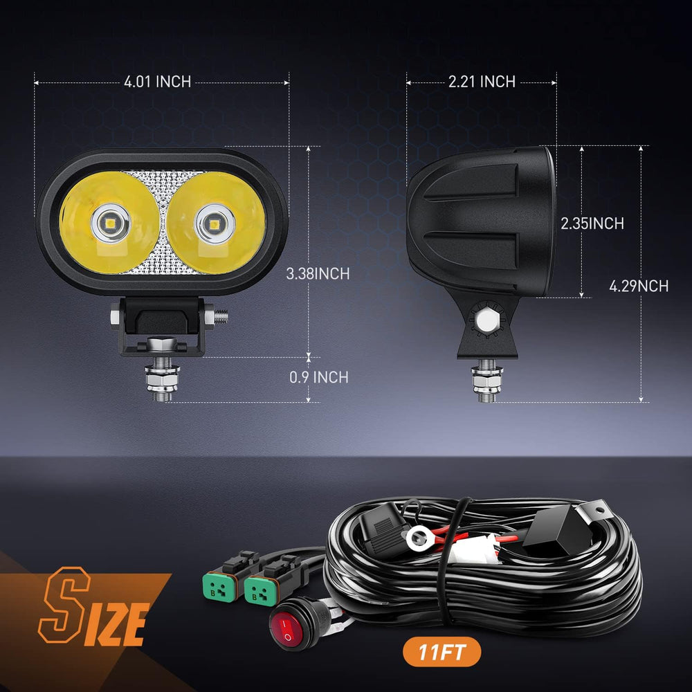 Nilight 2 PCS 4 Inch 2100LM Super Spotlight Motorcycle LED Pods