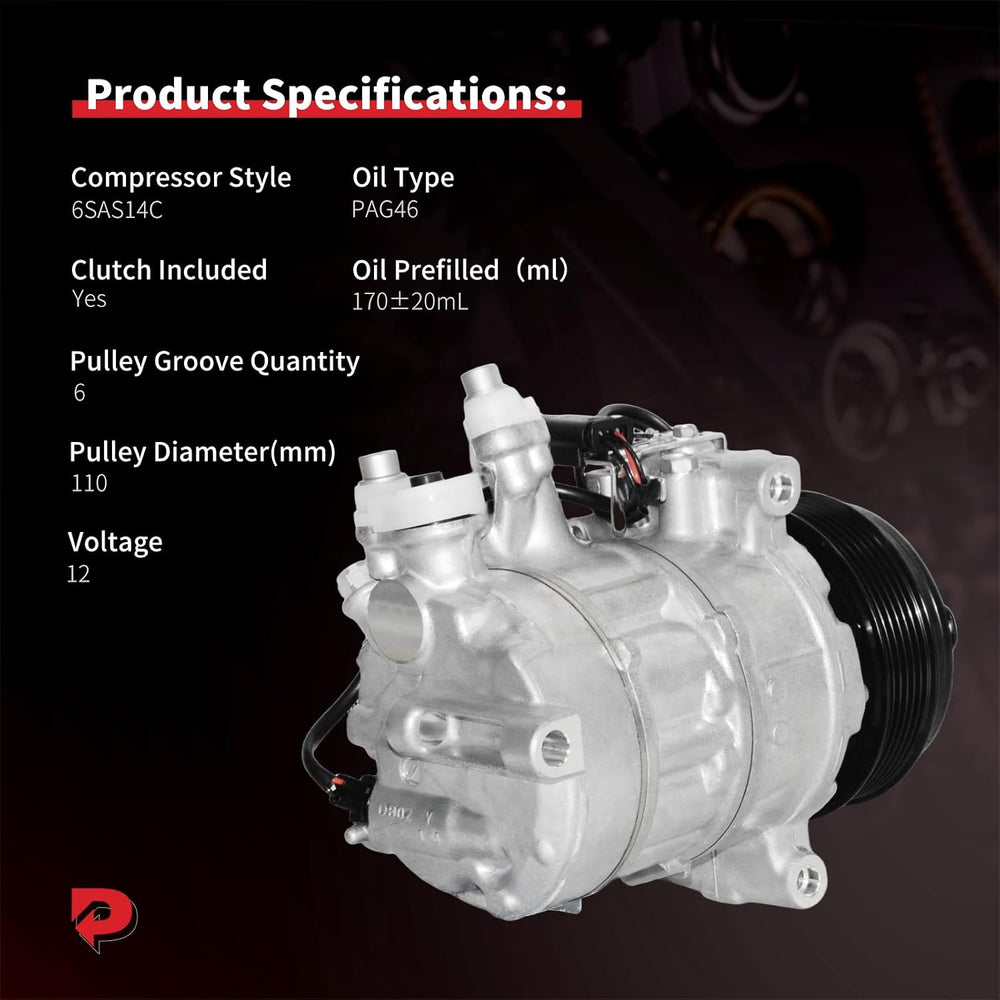 PHOBOOS A/C Compressor with Clutch Compatible with Mercedes-Benz